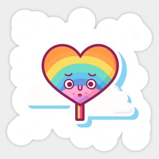 Confused Heart Rainbow Pride Sticker